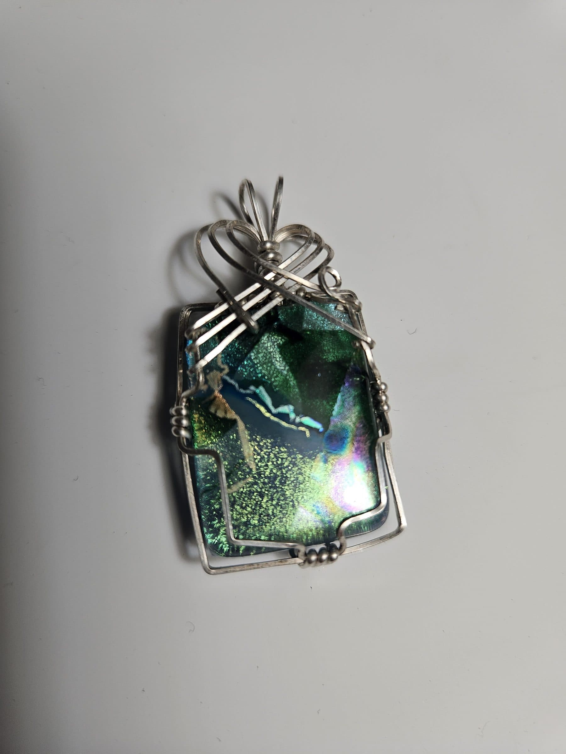 Silver Wirewrapped Dichro, photo 1