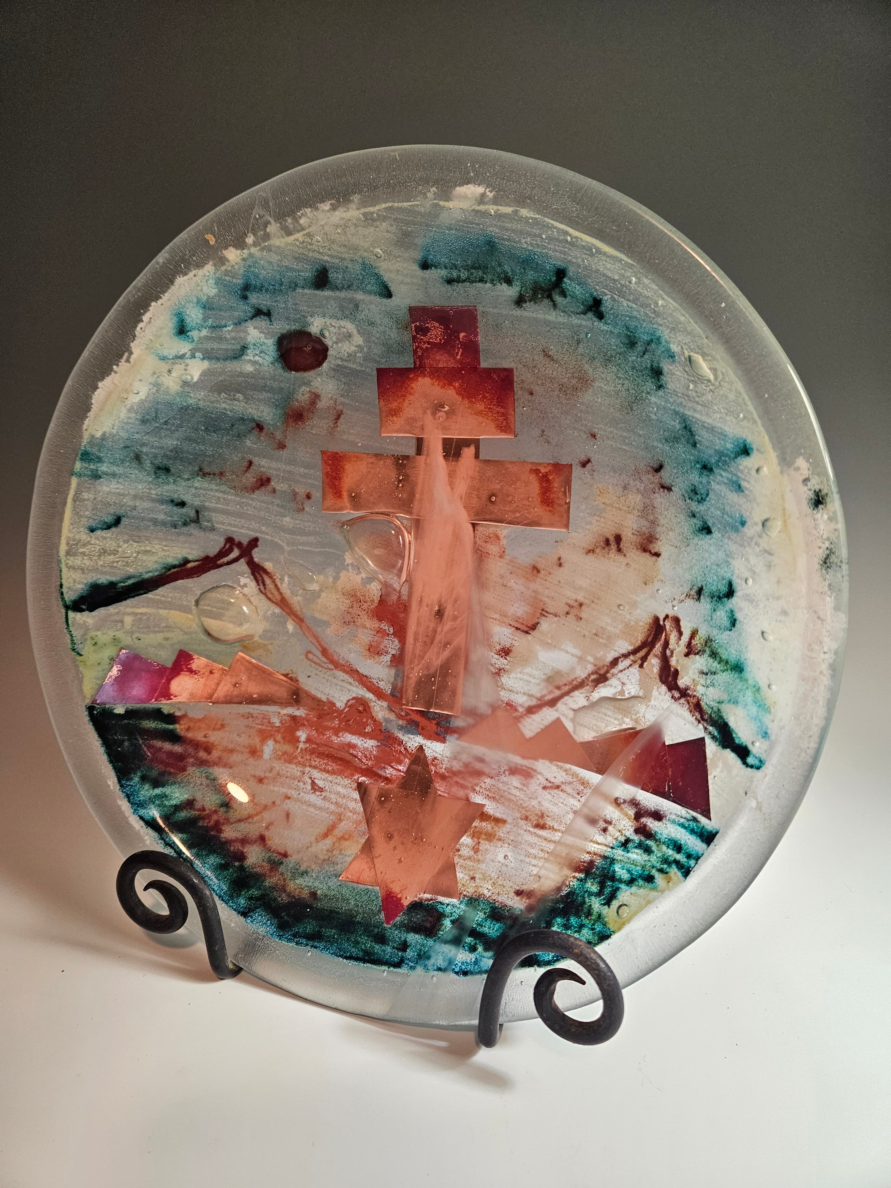 Raku Glass piece Santo Diame Raku